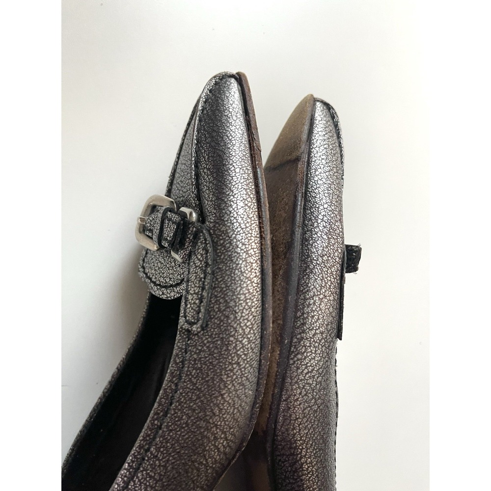 Vintage Y2k Prada Pointed Toe Gray Kitten Heels Leather Buckle Detail 90s 38 - Picture 7 of 16